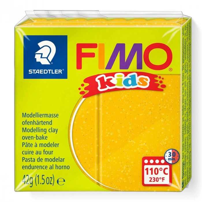 Staedtler Fimo Kids Yumuşak Polimer Kil 112 Glitter (Simli) Gold
