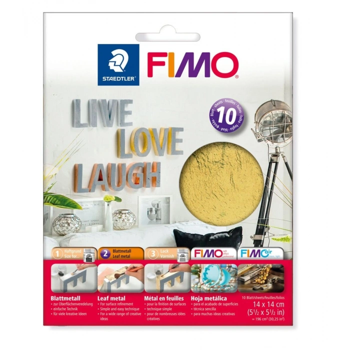 Staedtler Fimo Leaf Metal Yaprak Varak 10lu Paket ALTIN