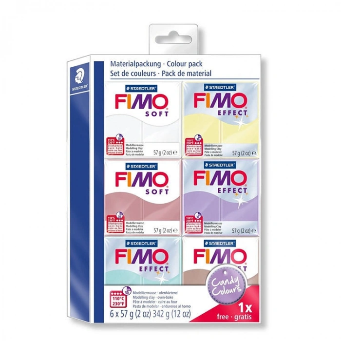 Staedtler Fimo Soft Polimer Kil Seti 6 Renk x 57 gr. Candy Colours