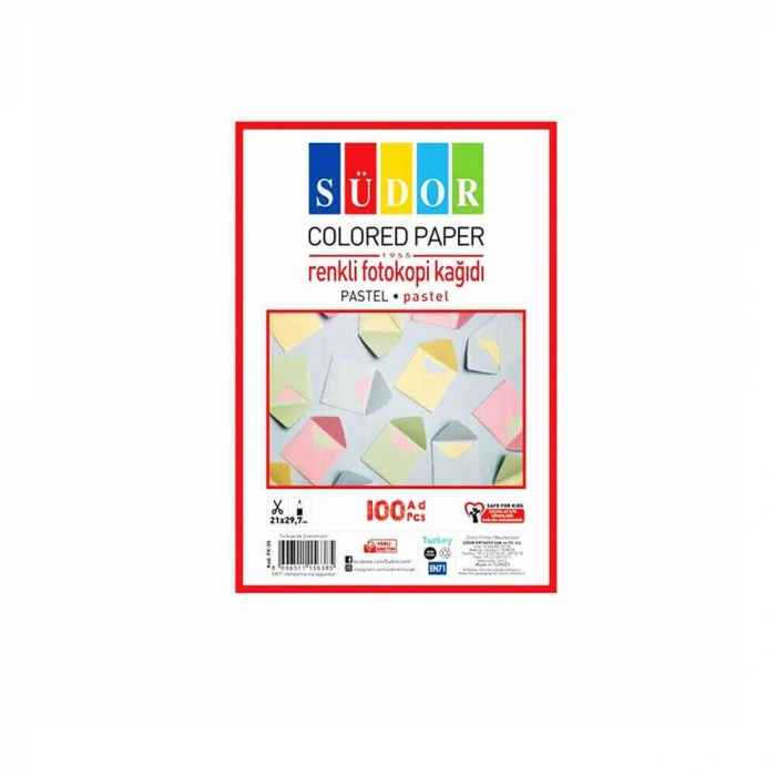 Südor Fotokopi Kağıdı Pastel Renkler 100lü