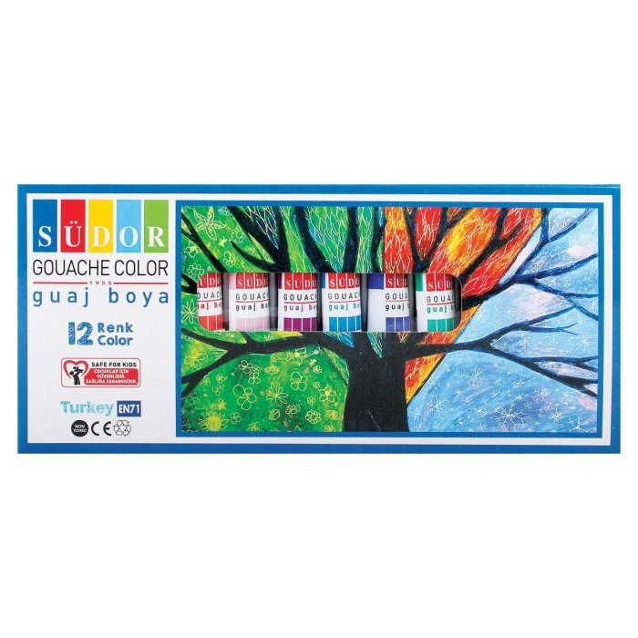 Südor Guaj Boya Seti 12 Renk x 9 ml. Tüp