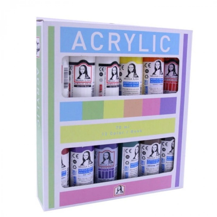 Südor Mona Lisa Akrilik Boya Seti 12 Renk x 70 ml. (Ekstra Beyaz)