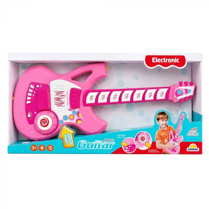 Sunman Gitar Fonk.tuşlu Askılı Pembe Sesli