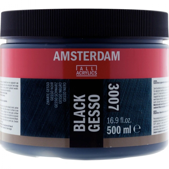 Talens Amsterdam 3007 Black Siyah Gesso 500 ml.