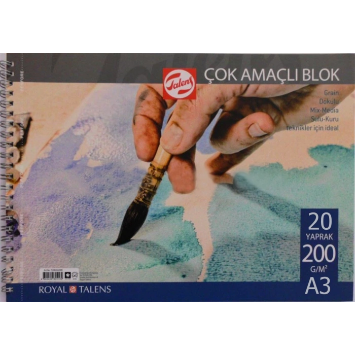 Talens Çok Amaçlı Blok Resim Çizim Defteri (A3) 200gr 20 Sayfa