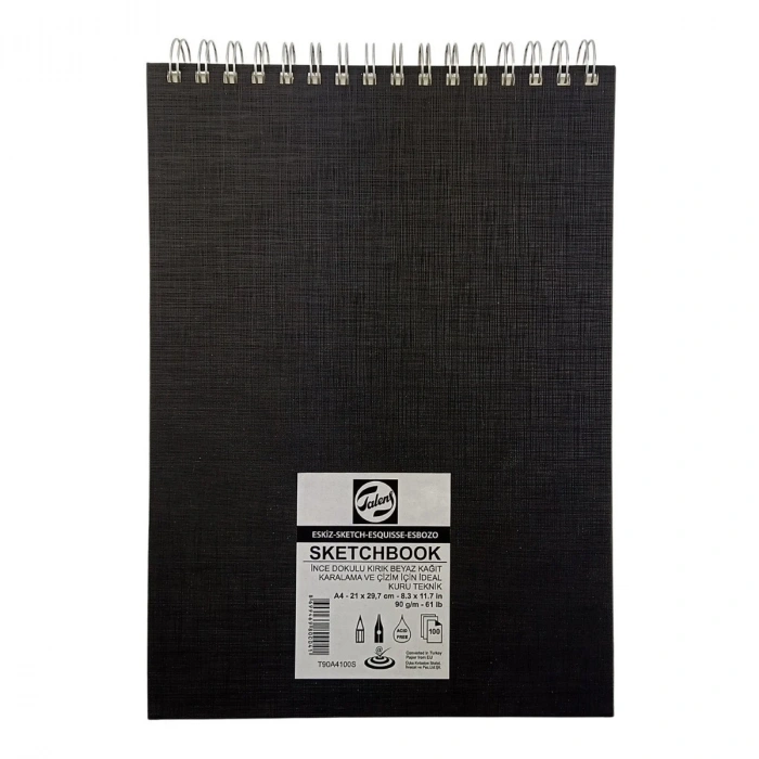 Talens Eskiz Defteri Ciltli A4 90gr 100yp