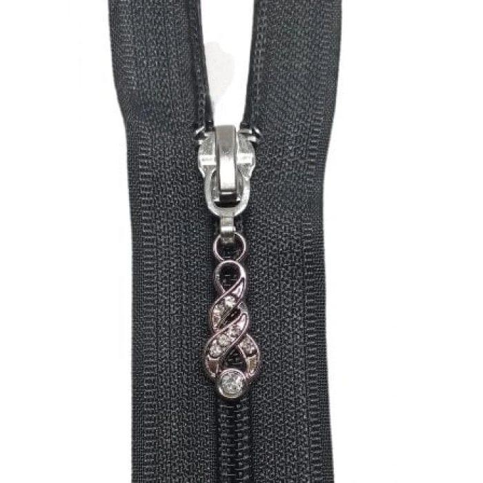 Taşlı Burgu Sarmalı Fermuar Başlığı