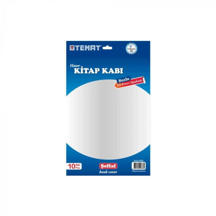 Temat Tek Kenarı Yapışkanlı Kitap Kabı Yeşil 10lu