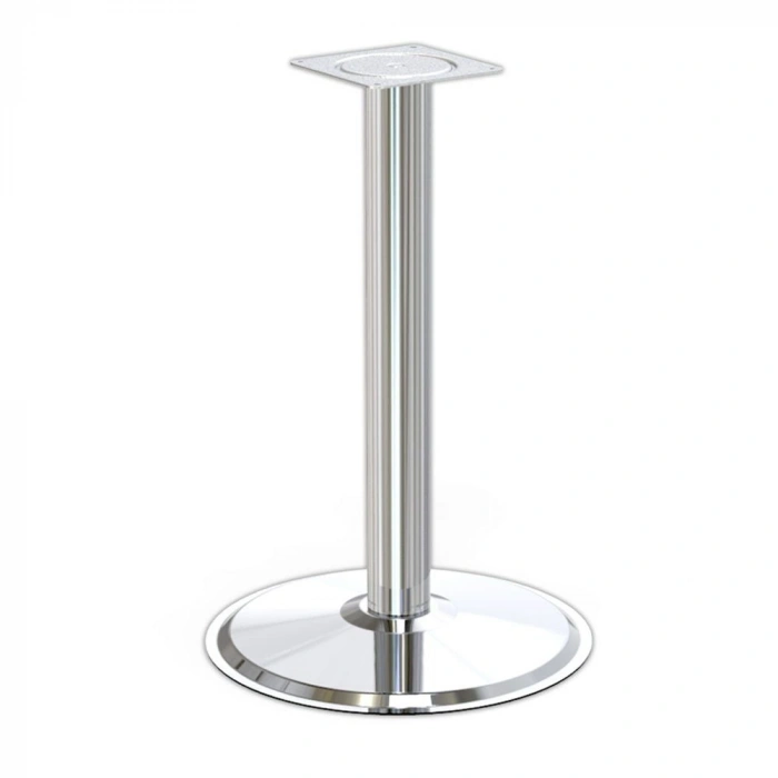 Tempo Ahşap Tabla İçin Ortadan Masa Ayağı Krom Kaplama Ø76 Mm Ortadan 71,5 Cm Taban 480 Mm