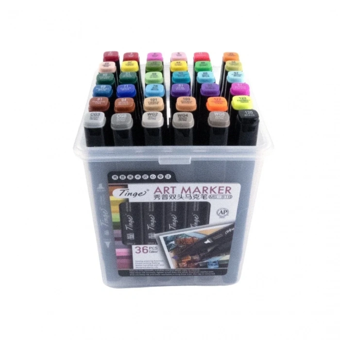 Tinge Art Marker Plastik Çantalı Seti 36lı MS 818