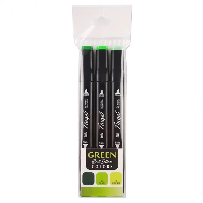Tinge Marker 3lü Green Set