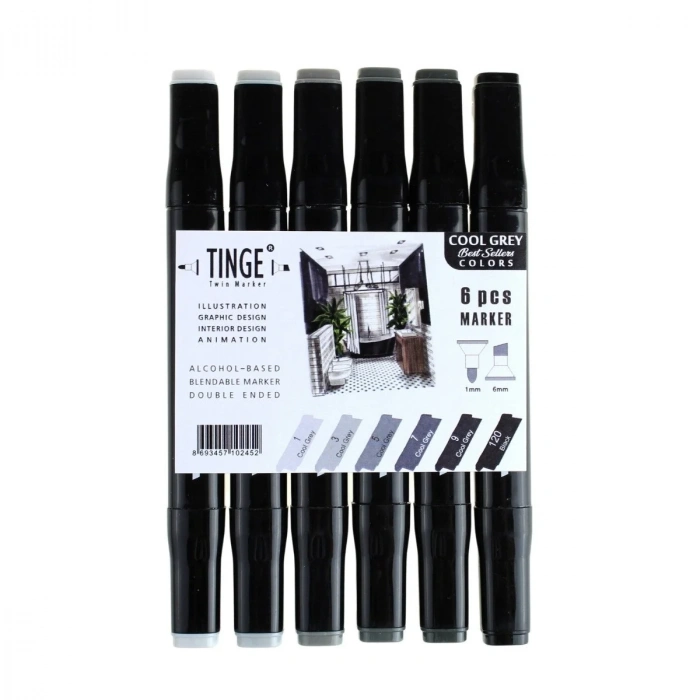 Tinge Marker 6lı Cool Grey