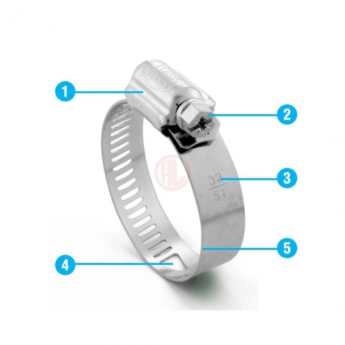 Tork Ayarlı Hortum Kelepçesi B tip 10 mm Band Genişliği 32-50 mm