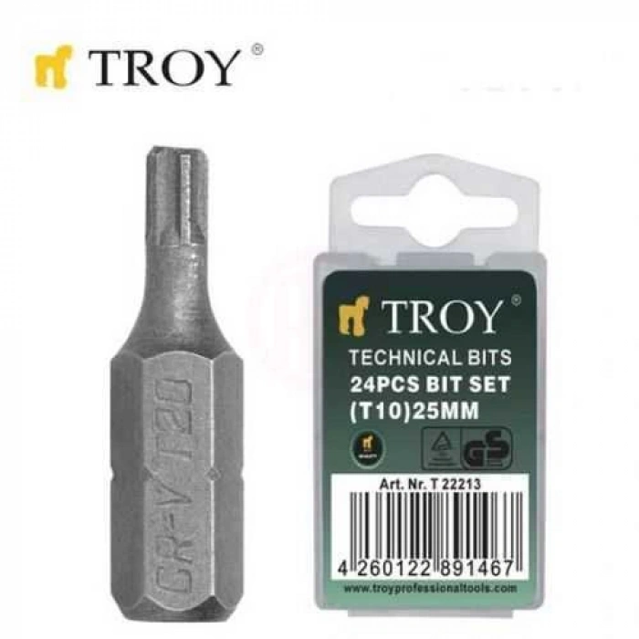 Troy 22219 Bits Uç Seti (T40x25mm, 24 Adet)