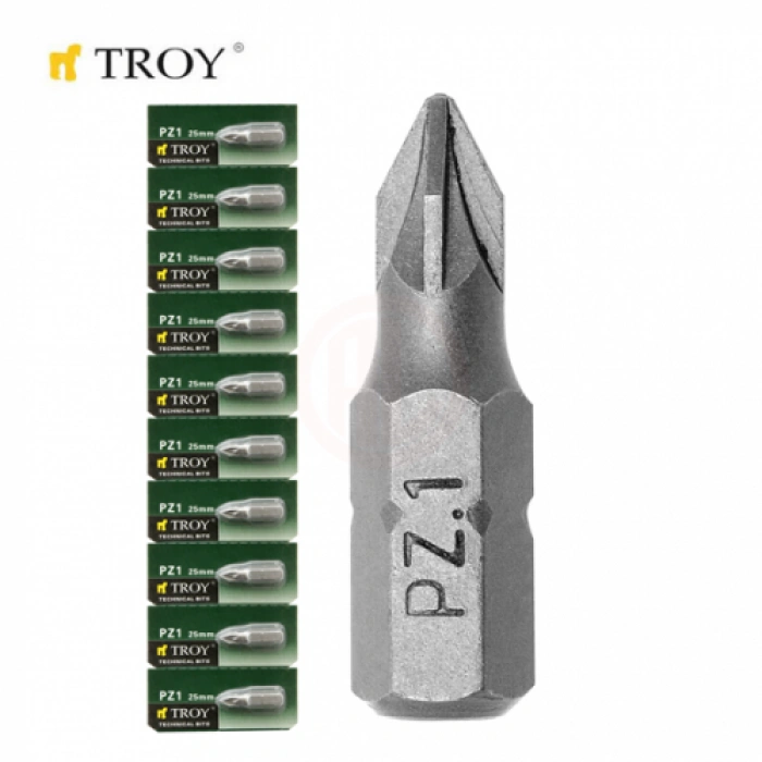 Troy 22253-10 Bits Uç Seti (PZ1x25mm, 10Adet)