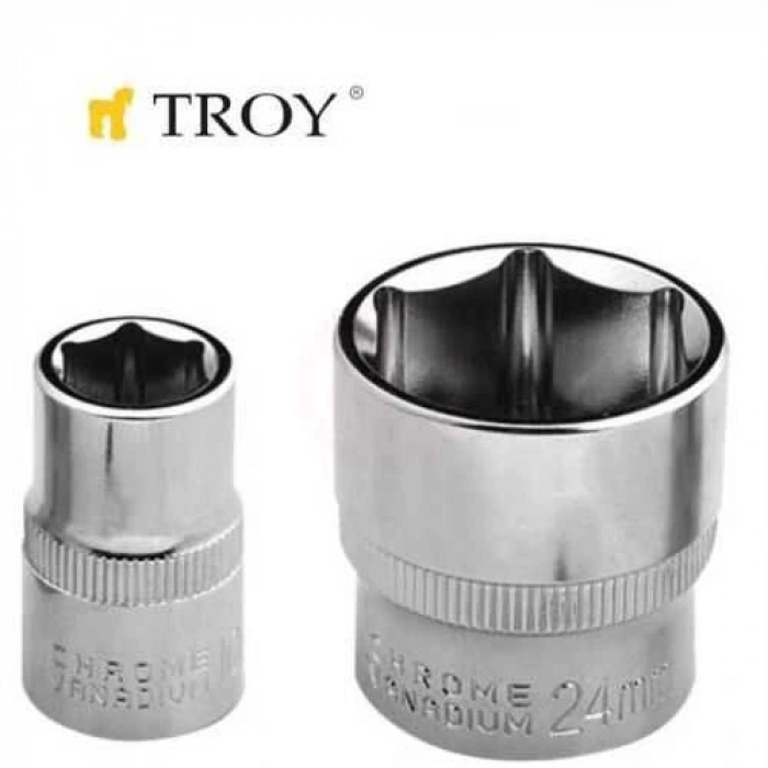 Troy 26166 3/8 İnç Lokma (Ölçü 12mm-Çap 16,8-Uzunluk 28mm)