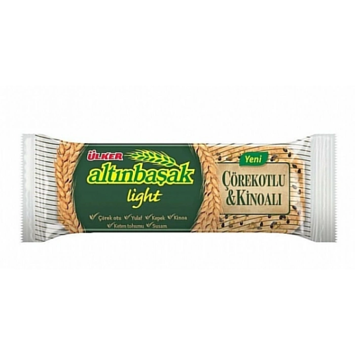 ÜLKER ALTINBAŞAK ÇÖREK OTLU VE KİNOALI BİSKÜVİ 40gr (1169)