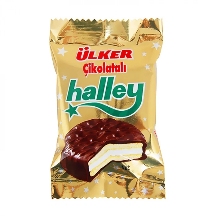 ÜLKER HALLEY ÇİKOLATA KAPLI BİSKÜVİ 30gr (39500)