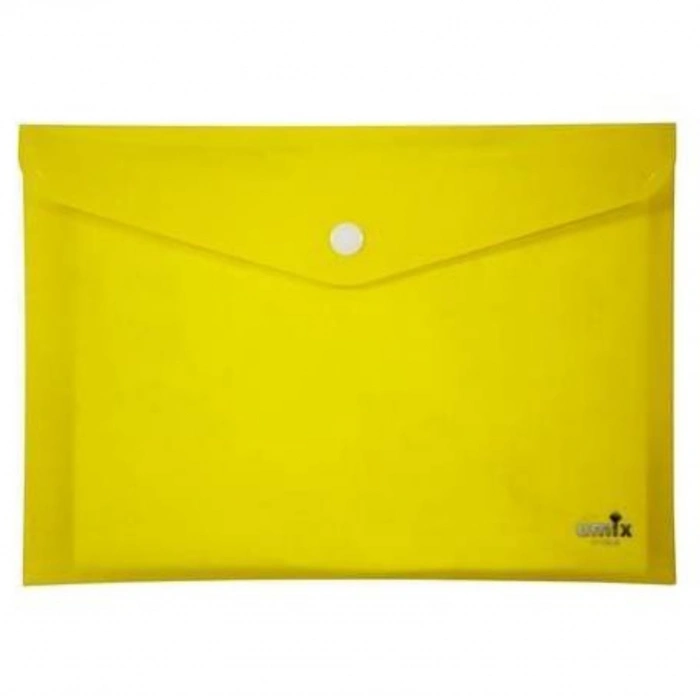 Umix Çıtçıtlı Şeffaf Zarf Dosya A4 Sarı