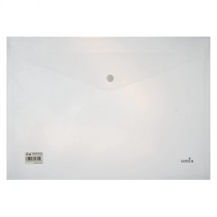 Umix Çıtçıtlı Şeffaf Zarf Dosya A4 Şeffaf Eco