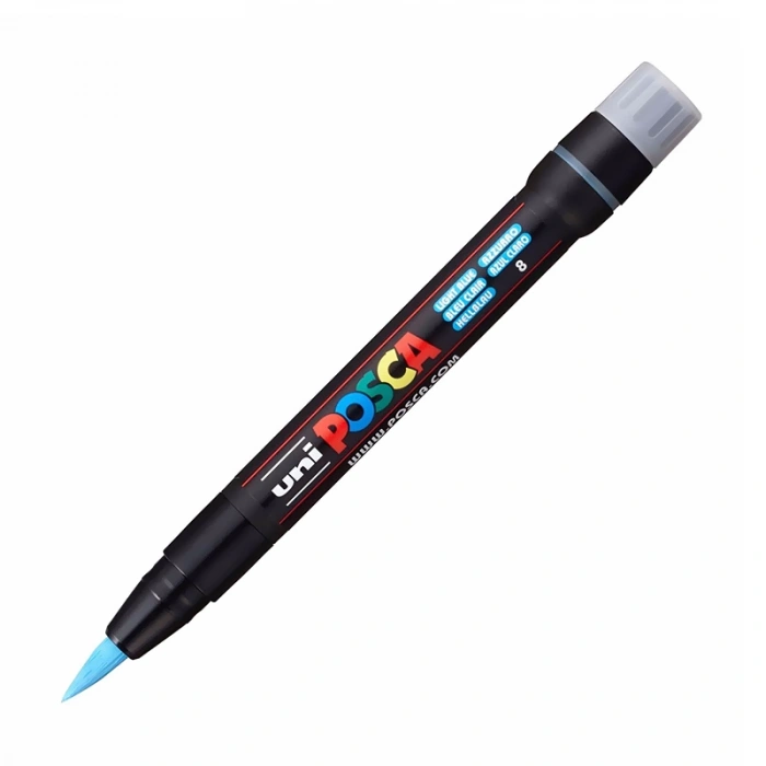 UNİ PCF-350 POSCA FIRÇA UÇ BOYAMA MARKÖRÜ 0.1-10mm AÇIK MAVİ