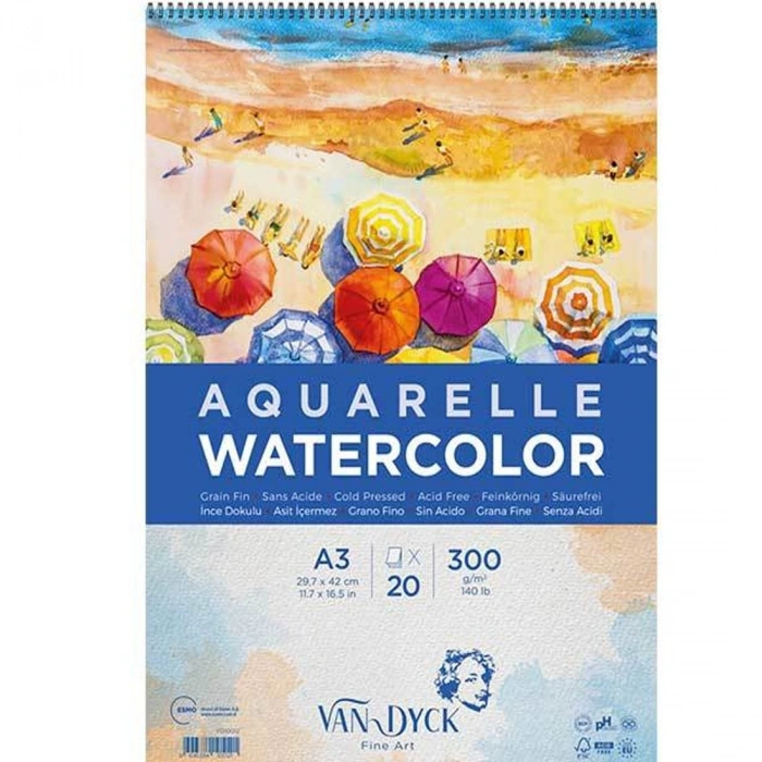 Van Dyck Aquarelle Suluboya Defteri A3 300gr 20 Yaprak