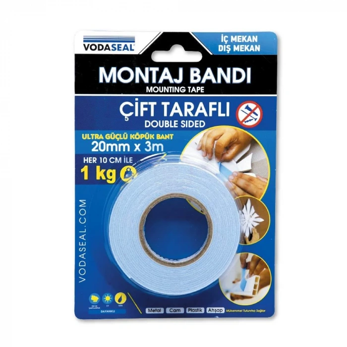 Vodaseal ÇİFT TARAFLI KÖPÜK BANT 20 MMx3 MT - 8680838010574