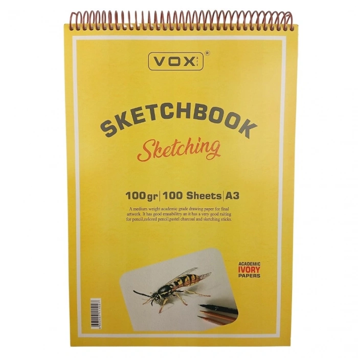 Vox Art Sketchbook Eskiz Defter A3 100gr 100yp İvory Krem