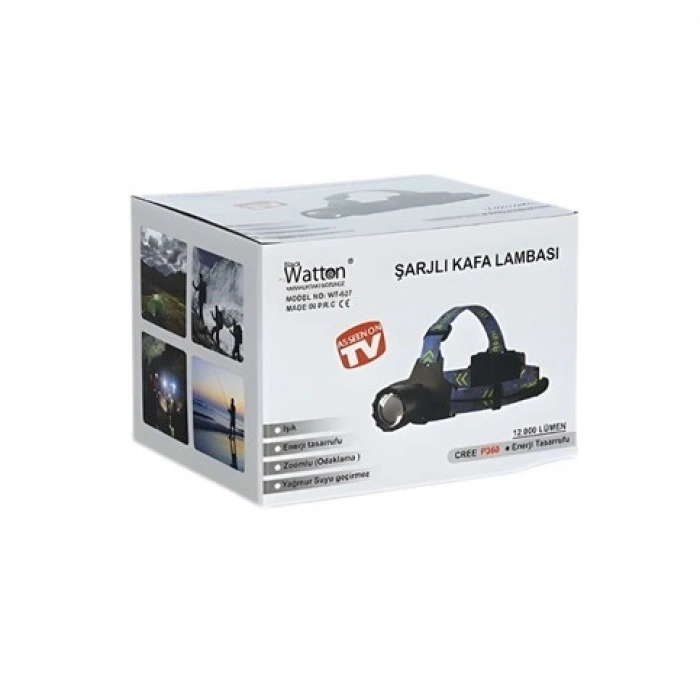 Watton WT-627 12000 Lümen Şarjlı Kafa Feneri