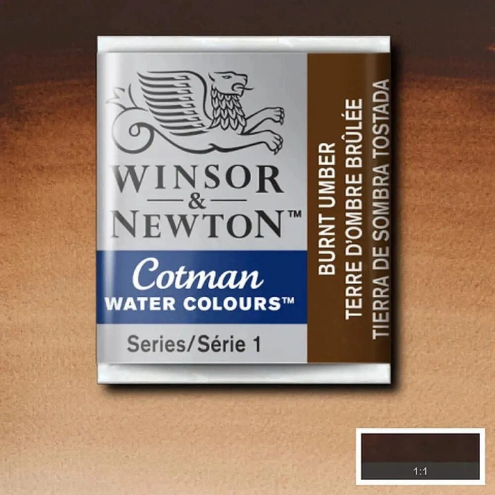 Winsor & Newton Cotman Yarım Tablet Sulu Boya 076 Burnt Umber