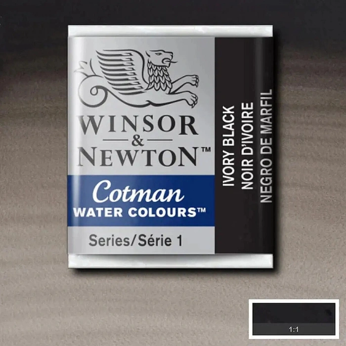 Winsor & Newton Cotman Yarım Tablet Sulu Boya 331 Ivory Black