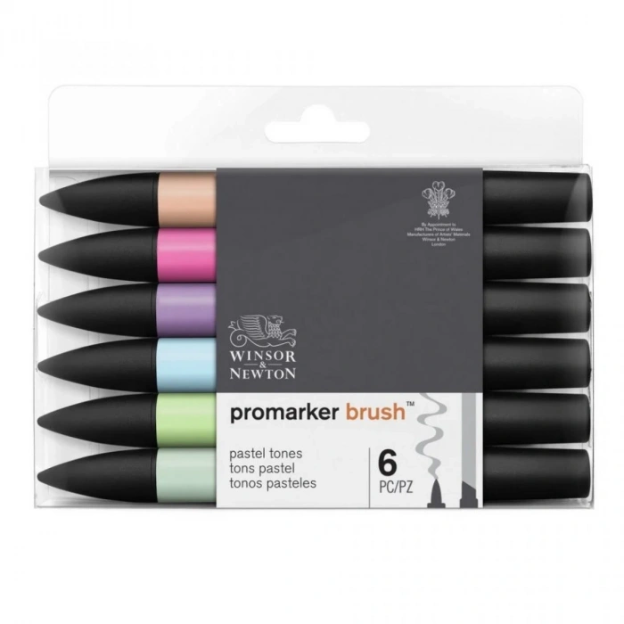 Winsor Newton Promarker Brush Pastel Tonları 6lı
