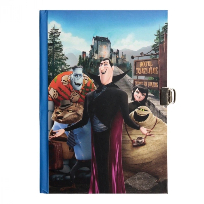 Yıldız Sert Kapak 14x20cm 80yp Kids Seri Hatıra Defteri Çizgili Kilitli Hotel Transylvania