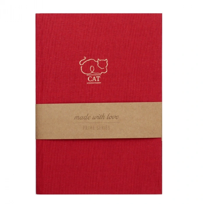 Yıldız Sert Kapaklı Prime 14x20cm 80yp Çizgisiz Kırmızı Cat