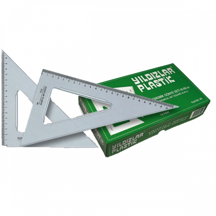 Yıldızlar Öğrenci Gönye Seti 45-60 Derece 26 CM Ekonomik 88