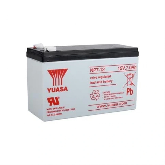 Yuasa NP7-12 - 12V 7 Ah F1 (İnce) Bakımsız Kuru Akü