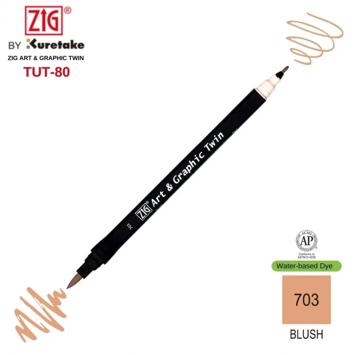 Zig Art&Graphic Twin Çift Uçlu Keçe Grafik Kalemi 703 Blush