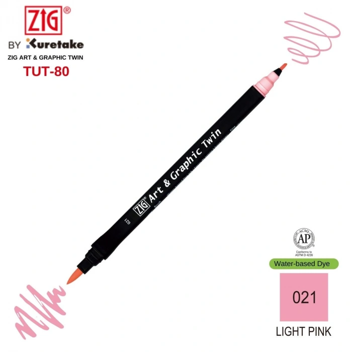 Zig Art&Graphic Twin Tut-80 Çift Uçlu Keçe Grafik Kalemi 21 Light Pink