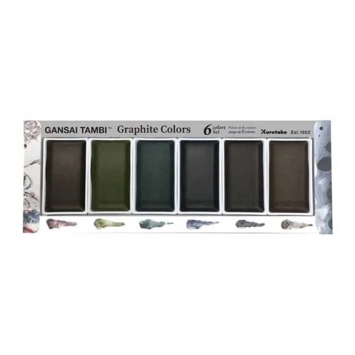 Zig Gansai Tambi Tablet Sulu Boya Seti Graphite Colors 6 Renk