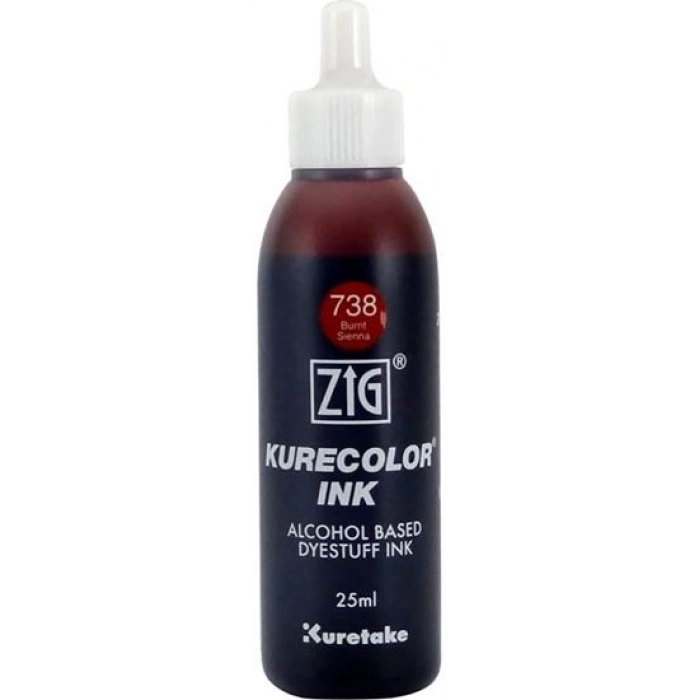 Zig Kurecolor Ink Alkol Bazlı Mürekkep 25ml 738 Burnt Sienna