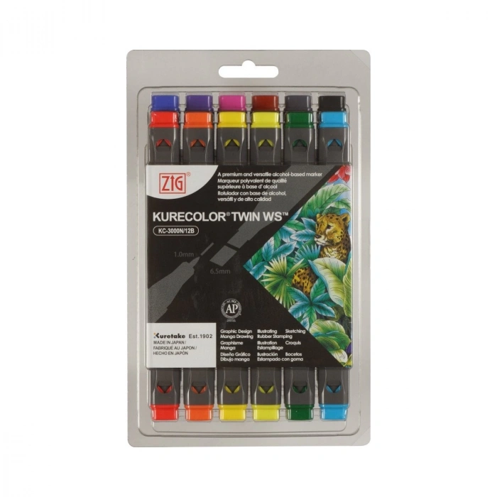 Zig Kurecolor KC3000/12B3 Twin WS Marker Kalem 12li Natural Colors