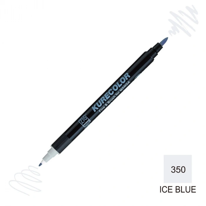 Zig Kurecolor Mangaka Fine&Brush Çift Taraflı Kalem CNKC-2200 No 350 İce Blue