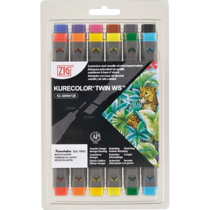 Zig Kurecolor Twin S Marker Kalem Seti 12 Renk BASIC COLORS