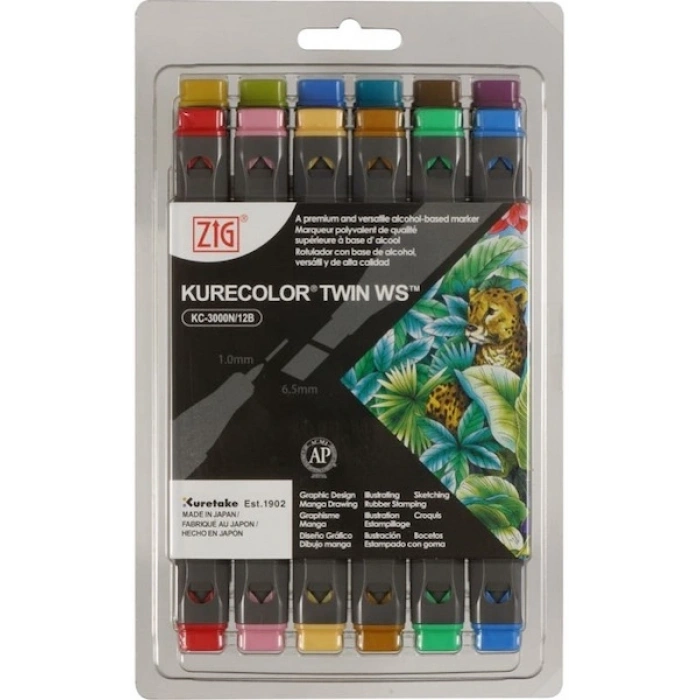 Zig Kurecolor Twin S Marker Kalem Seti 12 Renk DULL COLORS