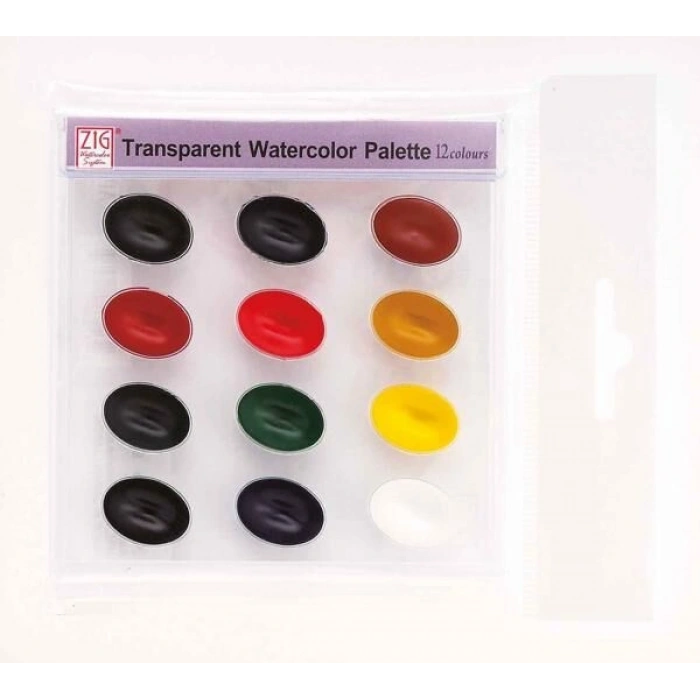 Zig Transparent Watercolor Palette 12 Renk Tablet Sulu Boya Seti