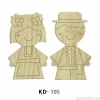 Hobi-Art KD 105 - Erkek ve Kadın Çifti Dekoratif Mini Figür Ahşap Süs Objeler