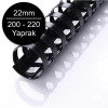 Sarff 22mm Plastik Spiral Siyah 200-220 Yaprak Kapasiteli (50 li Kutu)