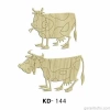 Hobi-Art KD 144 - İnek Figürlü Dekoratif Mini Ahşap Obje