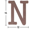 Hobi-Art H 17 Ayakta Durabilen Ahşap N Harfi (18 mm Kalınlık)