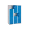 Metal 15 Gözlü Öğretmen Dolabı Mavi Gri Renk (Asma Kilitli)